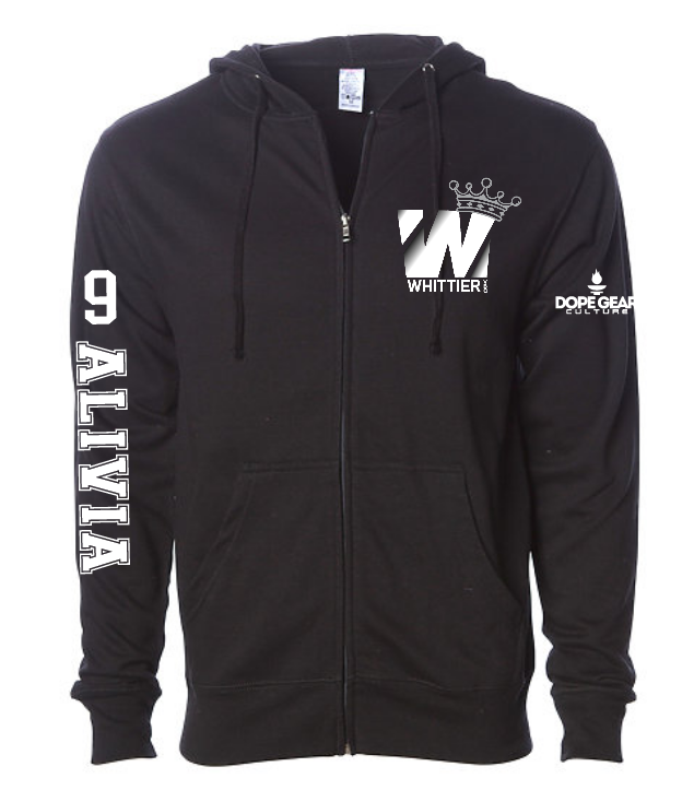 WHITTIER volleyball club zip up Hoodie PINK W