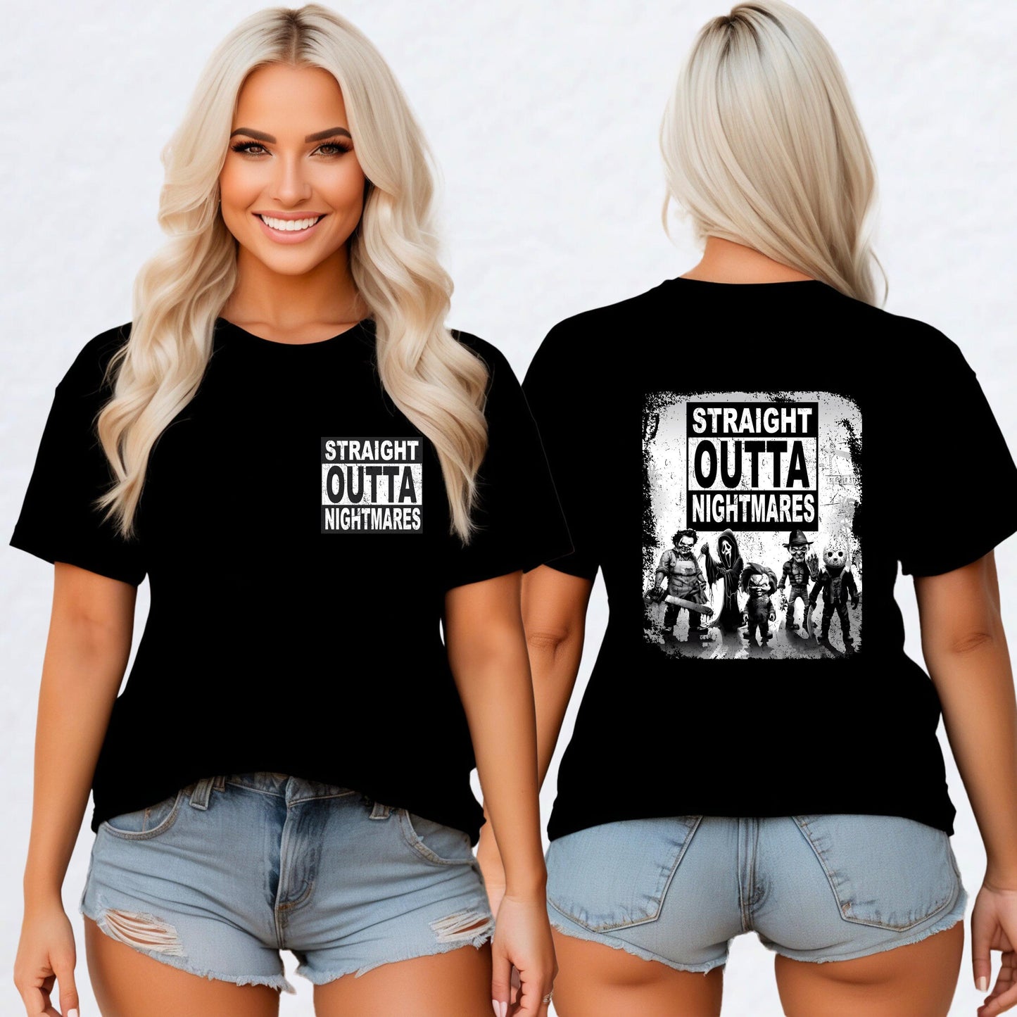 unisex Halloween Nightmares Club Shirt or sweater. Horror films, Straight Outta Nightmares