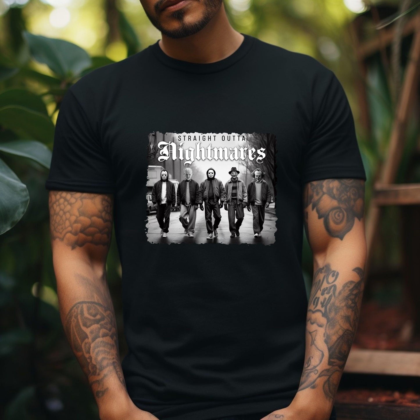 Halloween straight outta Nightmares unisex Sweater. Horror films, unisex crewneck sweater.