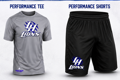 LH LIONS PERFORMANCE small pack. Shirt & shorts ONLY package. order by june 20th
