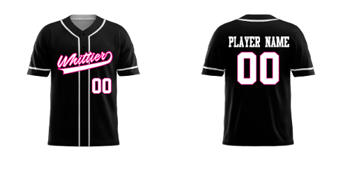 WHITTIER parent baseball jersey PRE-ORDER ONLY BY: JAN. 10TH.