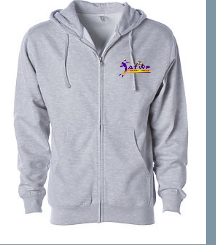 ATWF midweight zip up hoodie