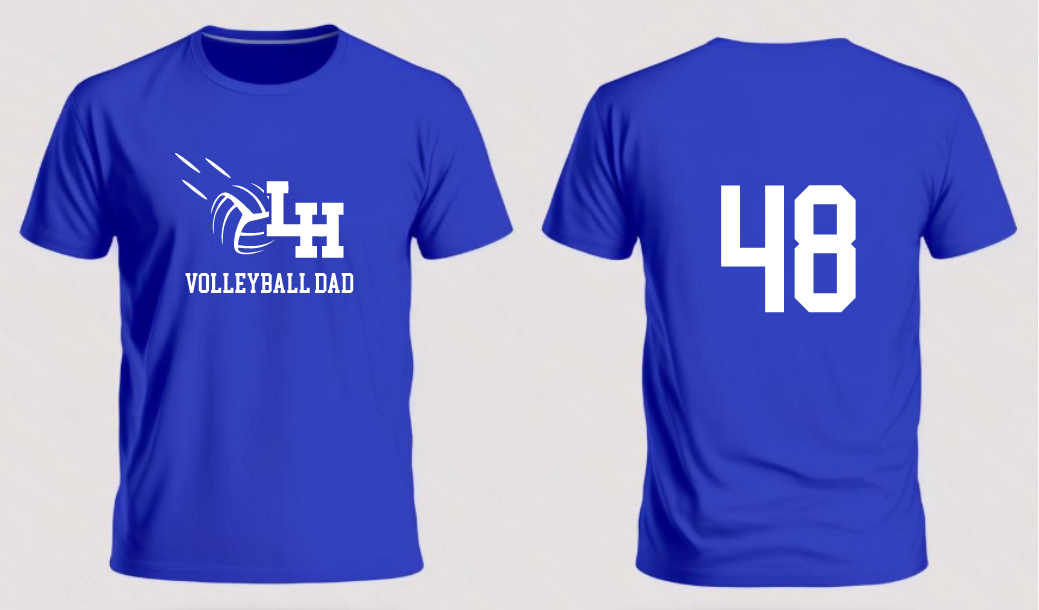 LH Spirit Tee/family member personalized VOLLEYBALL (MOM/DAD/GRANDMA)