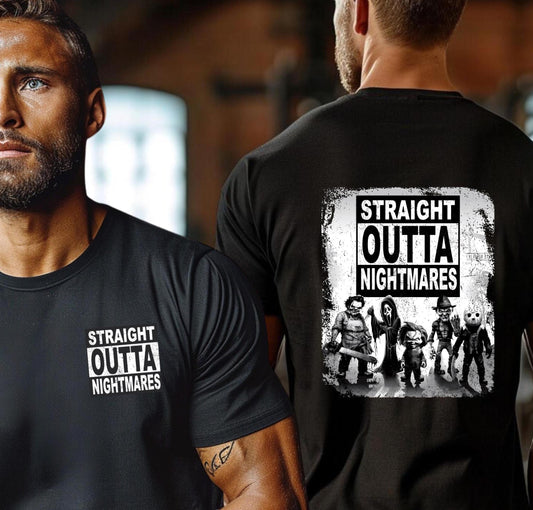 unisex Halloween Nightmares Club Shirt or sweater.  Horror films, Straight Outta Nightmares