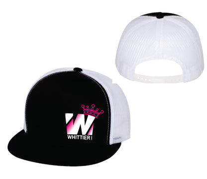 WVBC Flat Bill hats with PINK Whittier Logo