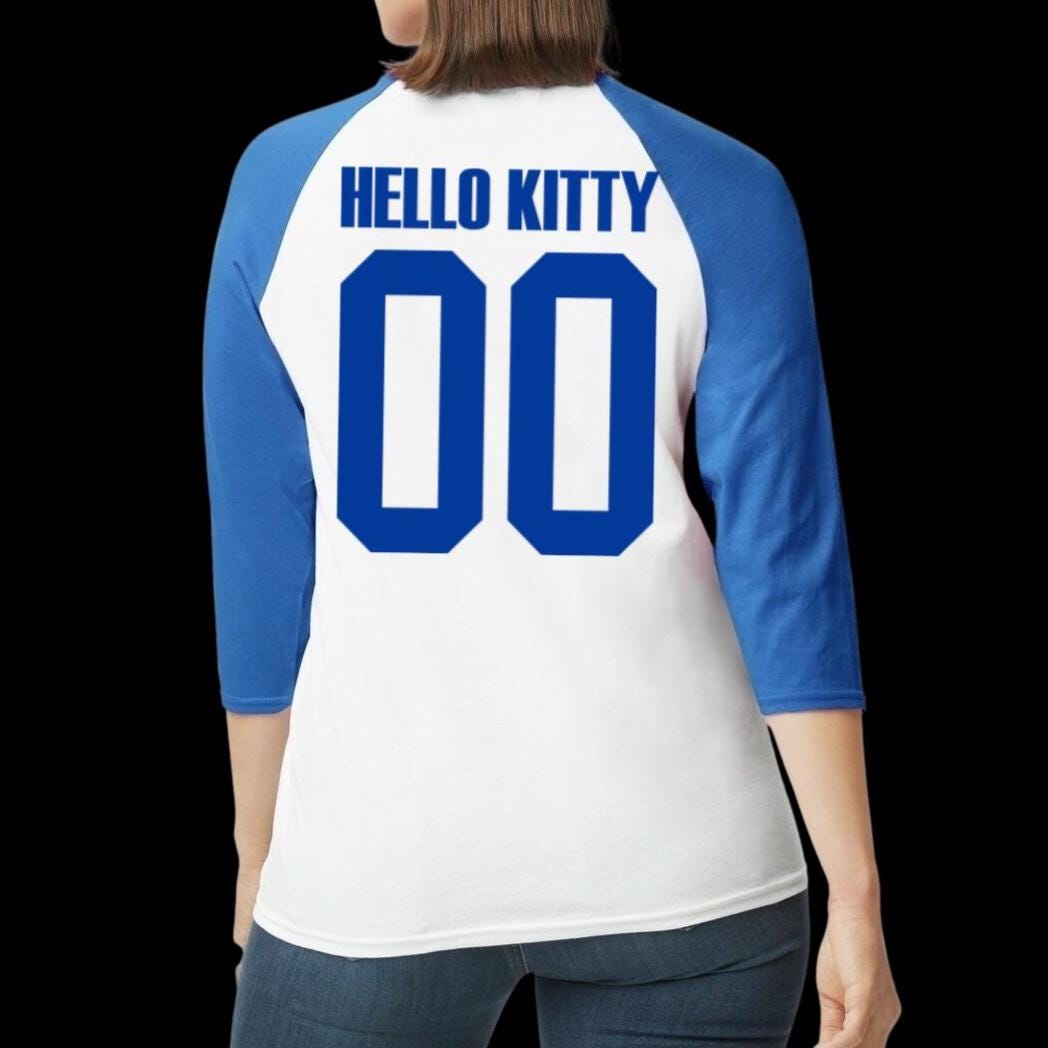 Hello Kitty LA Dodgers Raglan shirt, baseball world series champions - loose fitting