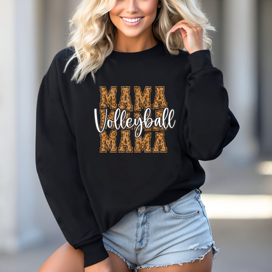 Volleyball MAMA on a BLACK crewneck sweater